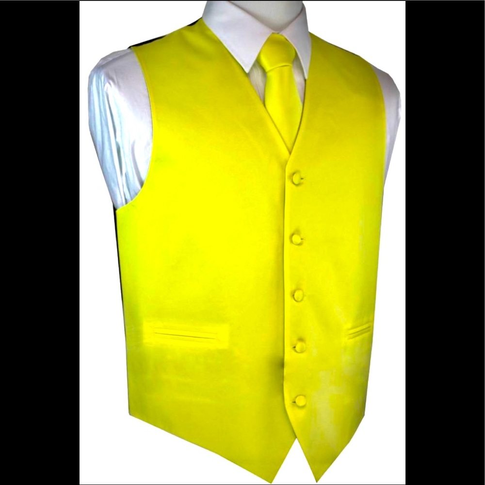 Yellow vest and tie set
